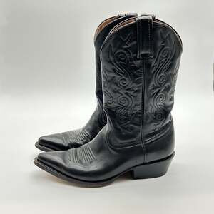 Caborca Classic Western Black Leather Cowboy Boot Mens Size 8.5 26.5